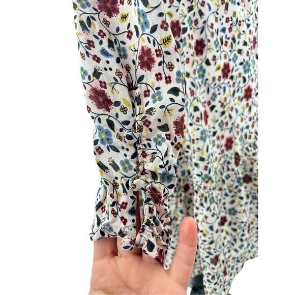 A.L.C  100 silk long sleeve floral dress size 2 - Picture 3 of 15